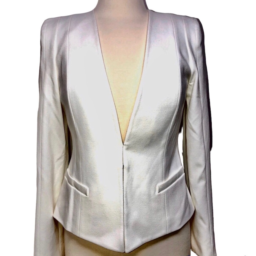 Catherine Malandrino Ivory White Fitted Blazer 6 NWT New